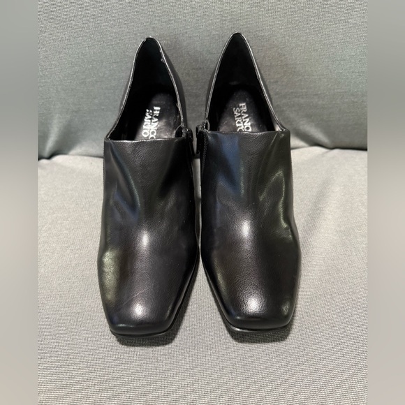 Franco Sarto Shoes - Franco Sarto black faux leather dress booties W/square toe and block heel 9.5